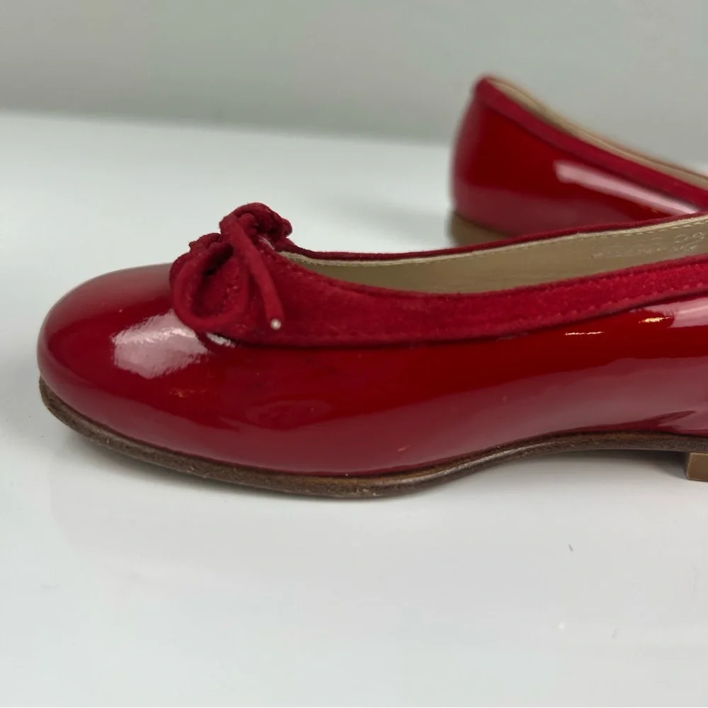 Dior red ballerina flats with bow tops size 25